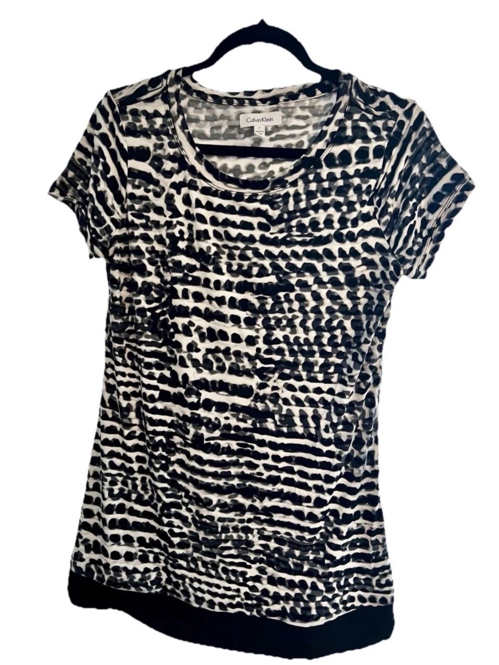 Calvin Klein Black & White Printed Short Sleeve Tee